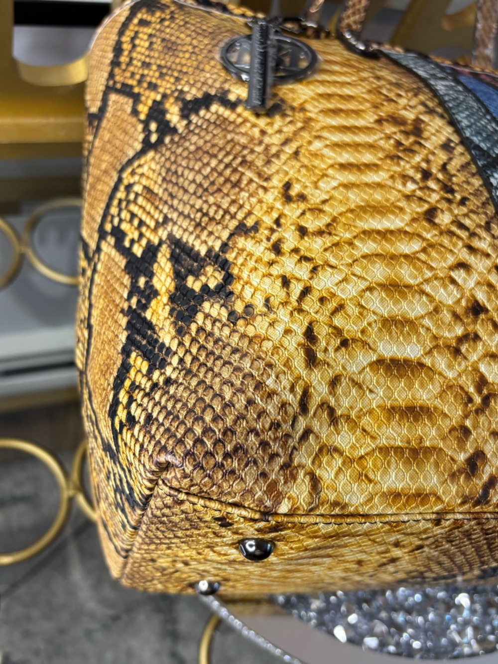 Badgley Mischka snakeskin Studio large tote NWT - Picture 12 of 13
